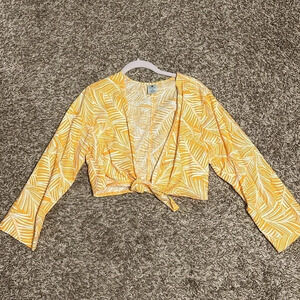 Shade & Shore Linen Tie Front Top | Coverup | Tropical | Wrap Tie Front | Swim